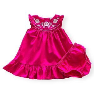 Carter’s Pink and White Dress and Bloomers Set Size 6 Months